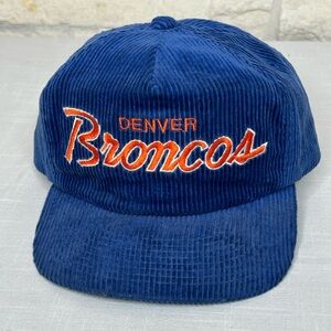 NFL Rare Denver Broncos Corduroy Cord Sport Specialties Hat Embroidered Vintage